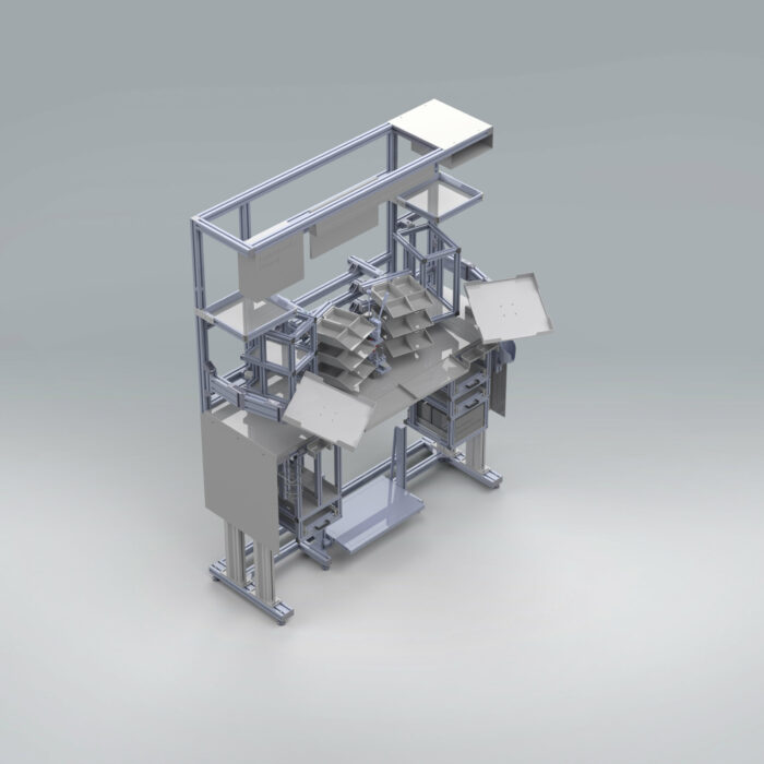 Arbeitsplatzsystem mit Aluminiumprofilen der Baureihe 40 und Baureihe 45 für flexible und effiziente Bürolösungen – individuell gefertigt von HL Automation