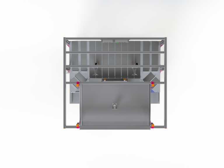 Hochwertiger Bestücktisch für effiziente Arbeitsabläufe – hergestellt von HL Automation. Maßgeschneiderte Lösungen mit Aluminiumprofilen der Baureihe 40 und Baureihe 45 für optimale Flexibilität und Qualität.