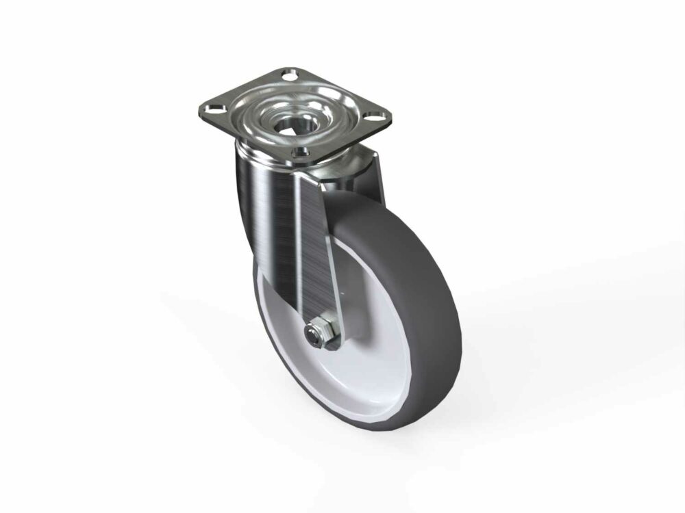 Lenkrolle D125 mit Anschraubplatte 77x67
