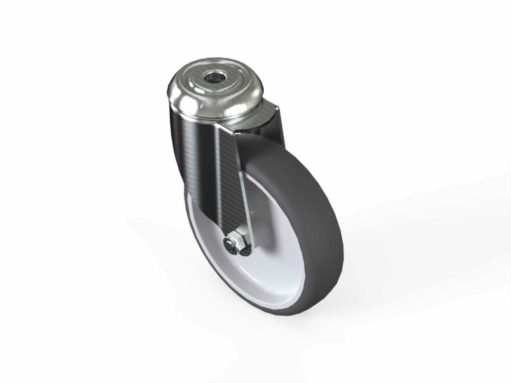 Lenkrolle D125 mit Rückenloch D13 ESD