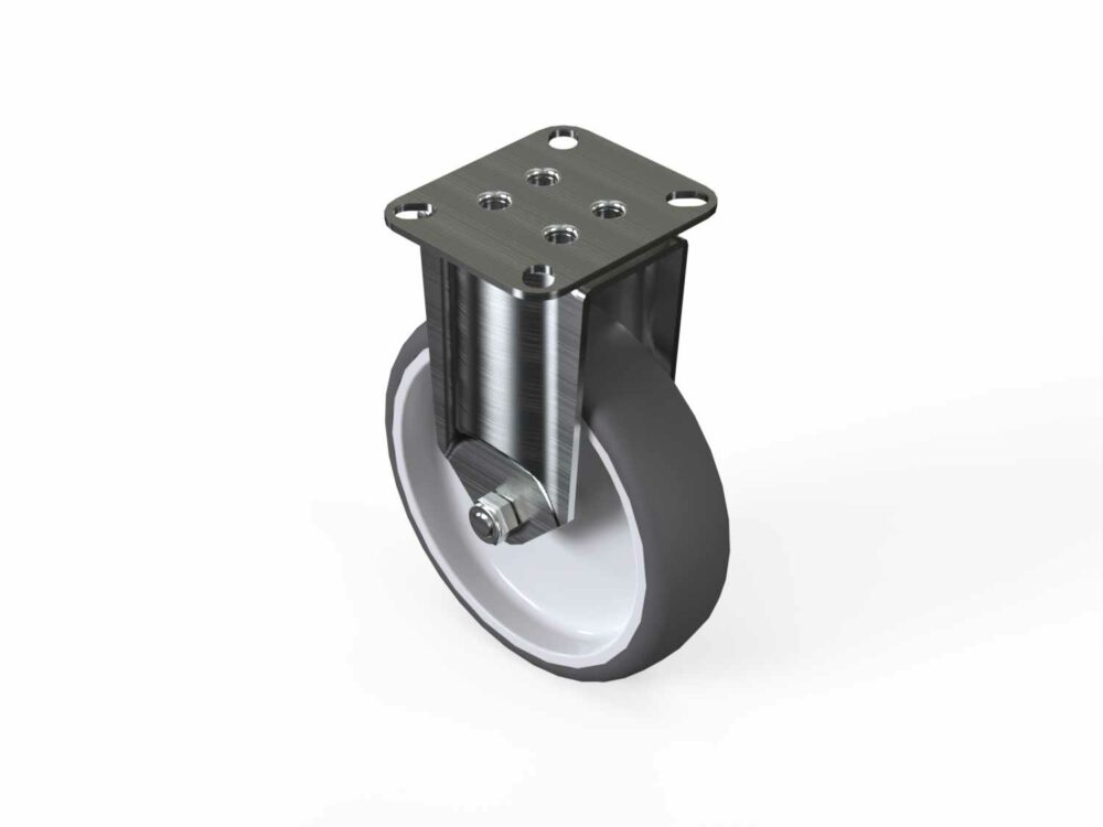 Bockrolle D125 mit Anschraubplatte 77x67 ESD