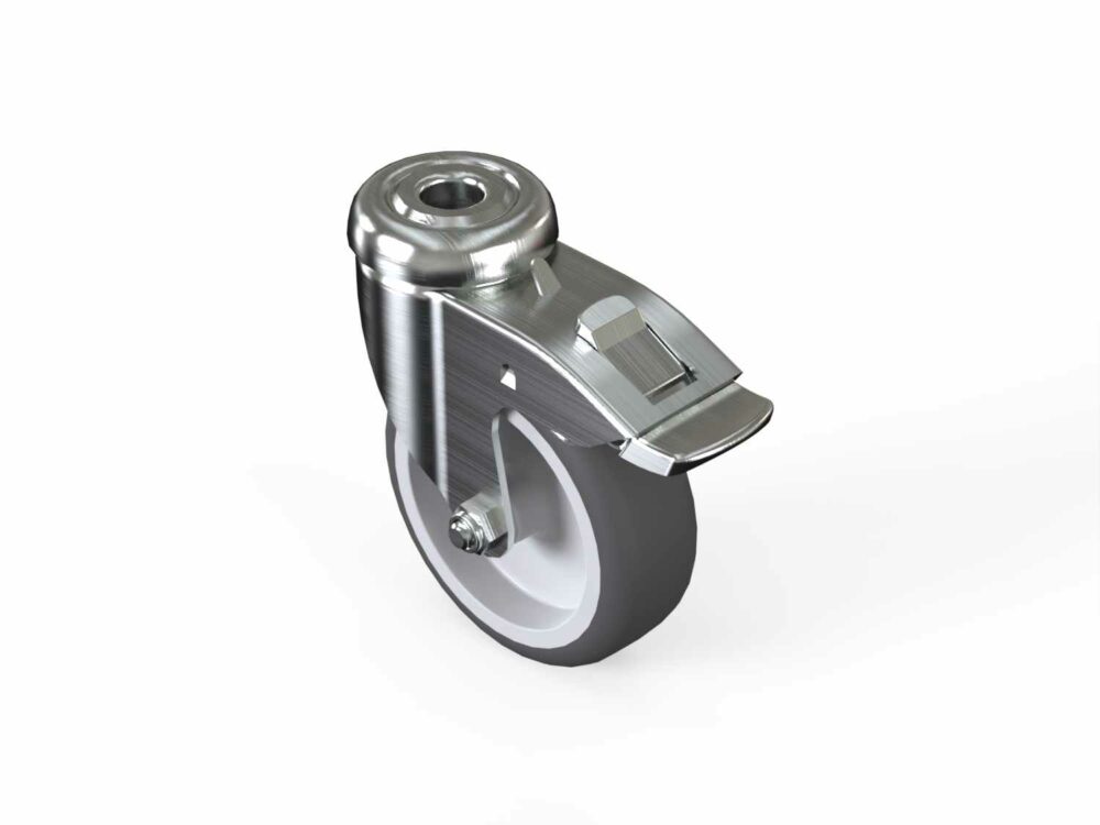 Lenkrolle D75 mit Rückenloch D13 feststellbar