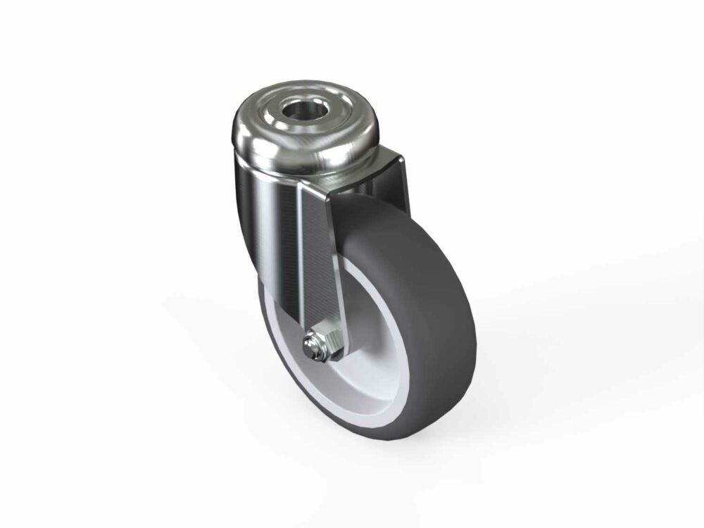 Lenkrolle D75 mit Rückenloch D13