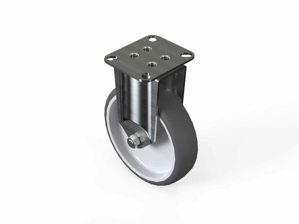 Bockrolle D125 mit Anschraubplatte 77x67
