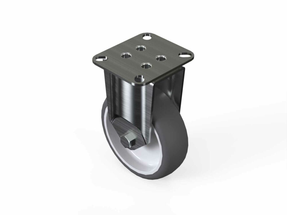 Bockrolle D100 mit Anschraubplatte 77x67
