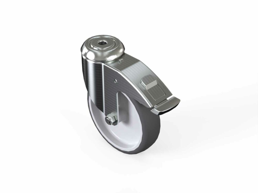 Lenkrolle D125 mit Rückenloch D11 feststellbar