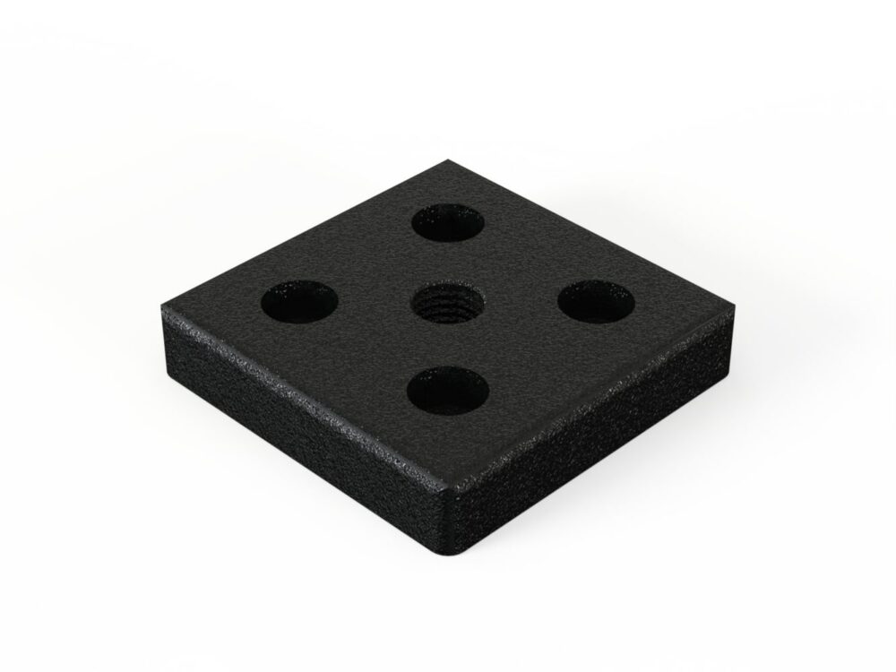 Transport- u. Fußplatte Nut 8 80x80 M16 schwarz