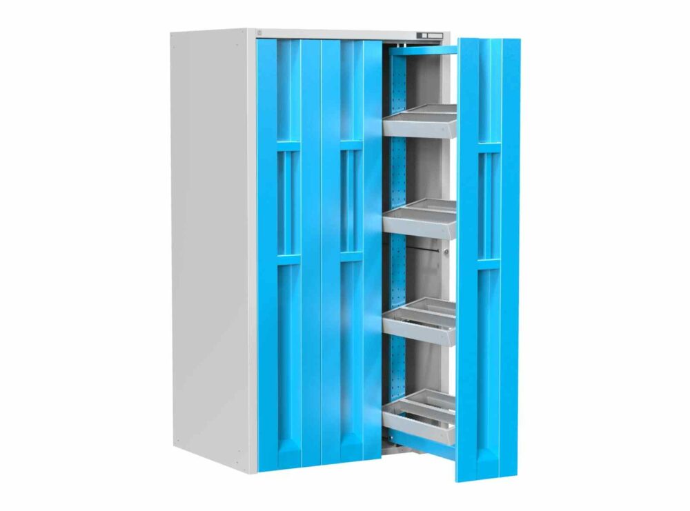 Vertikaler Schrank mit ausziehbaren Türen (1044x790x1950); 4x Werkzeugrahmen [Digital]