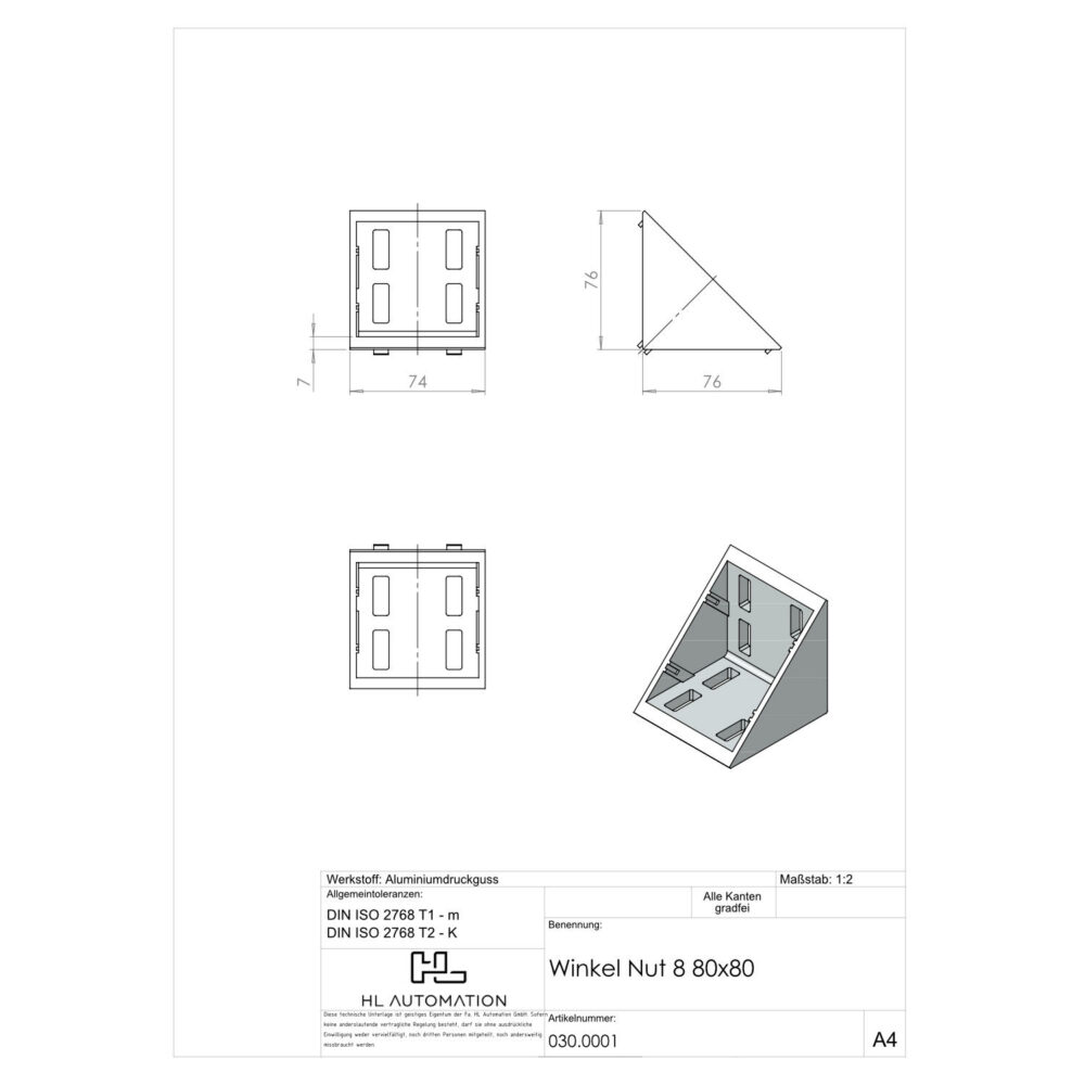 Winkel Nut 8 80x80 – Bild 2