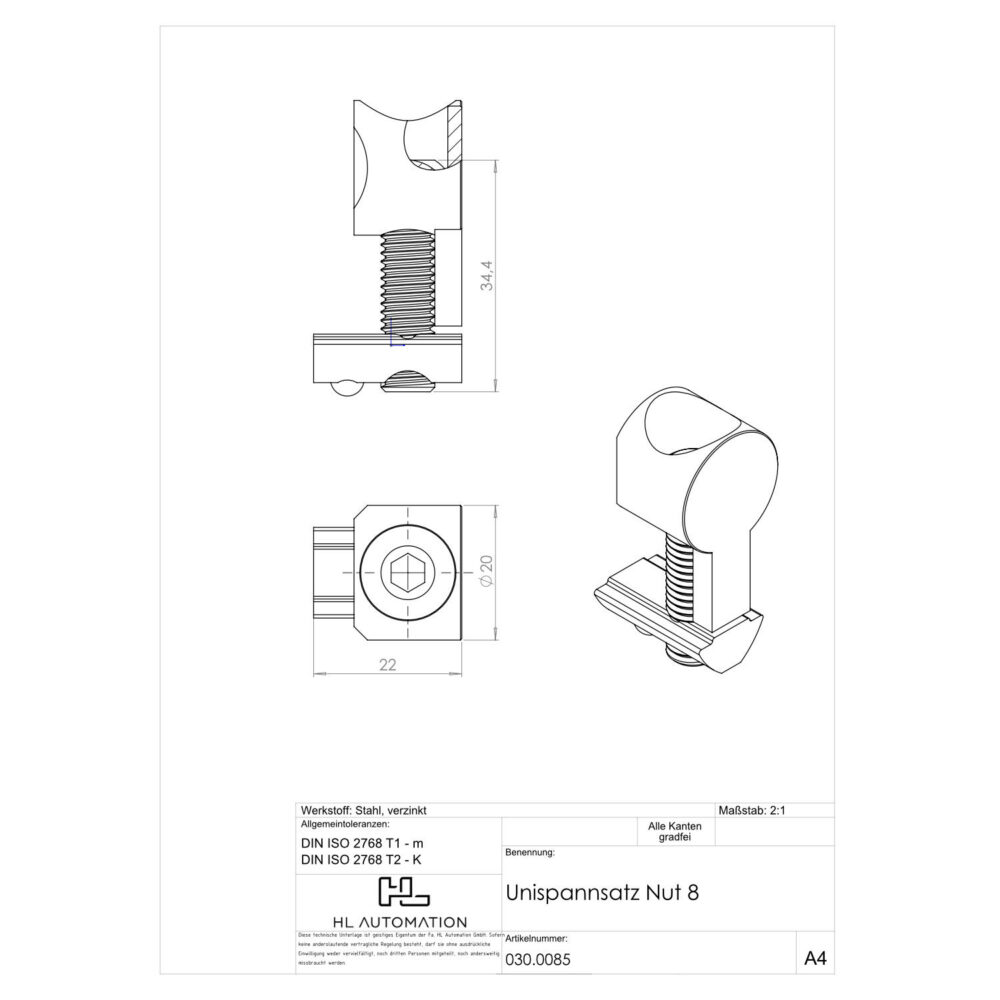 Unispannsatz Nut 8 – Bild 2