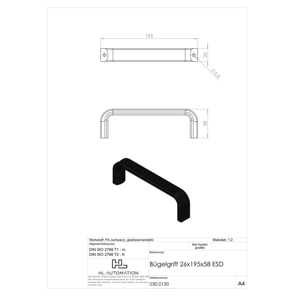 ESD Bügelgriff 26x195x58 – Bild 2