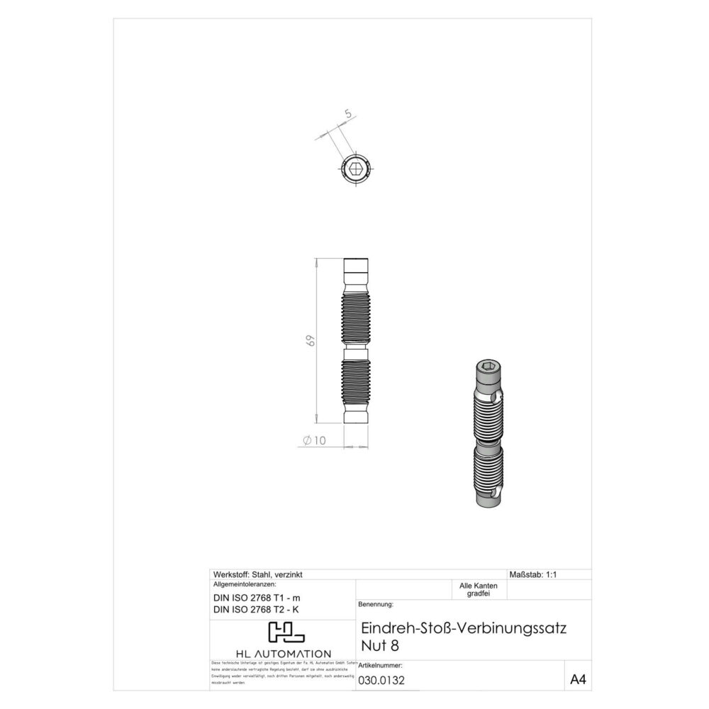 Eindreh-Stoß-Verbindungssatz Nut 8 – Bild 3