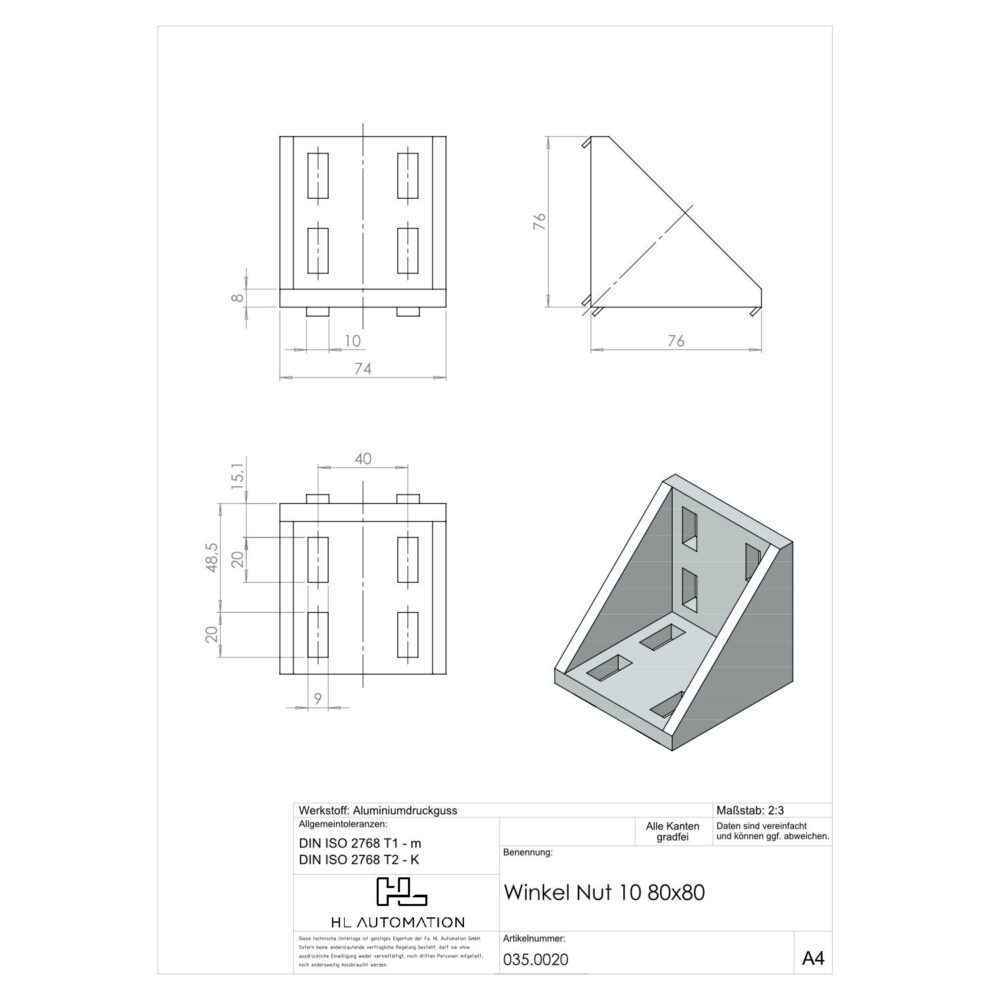 Winkel Nut 10 80x80 – Bild 2