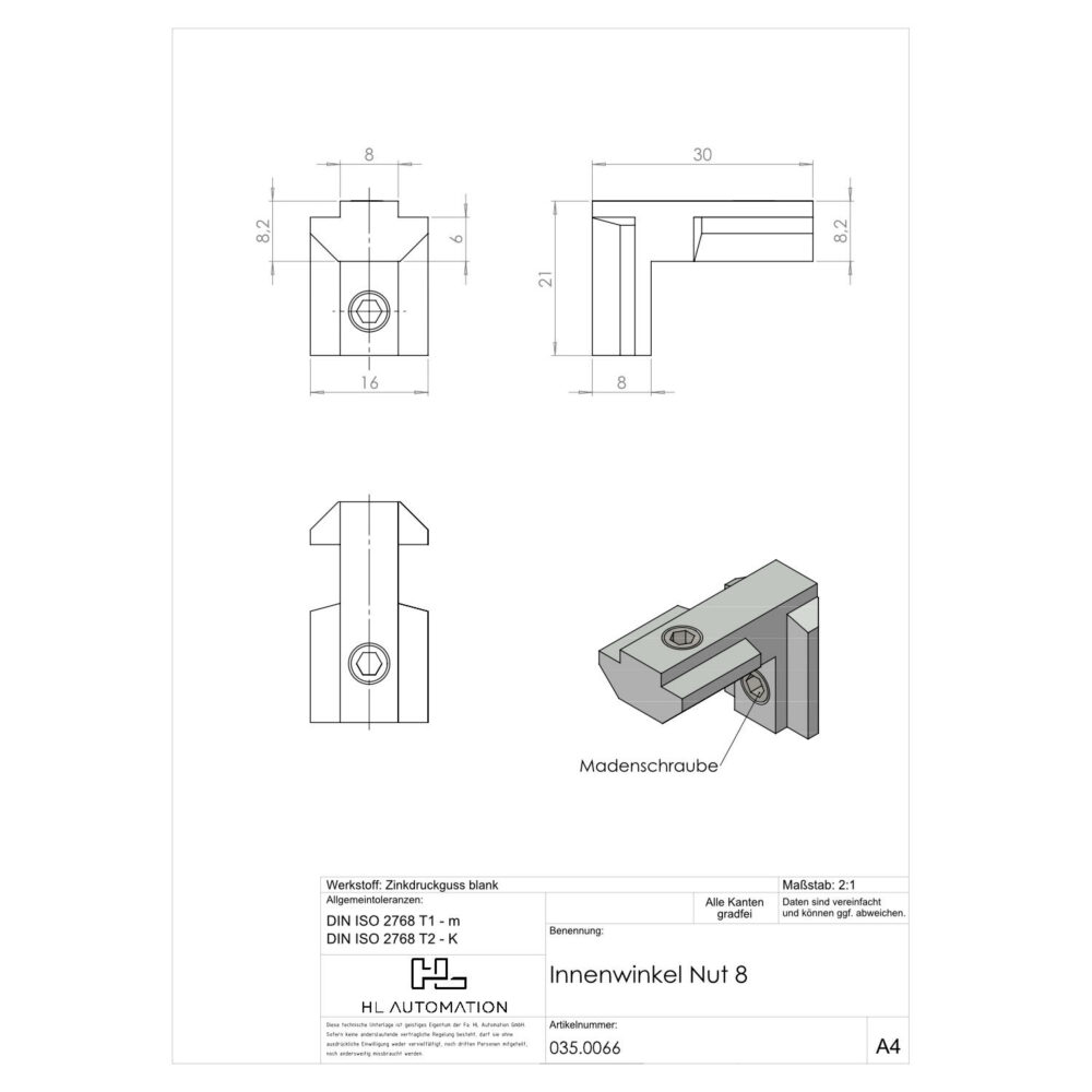 Innenwinkel Nut 8 (außen) – Bild 2