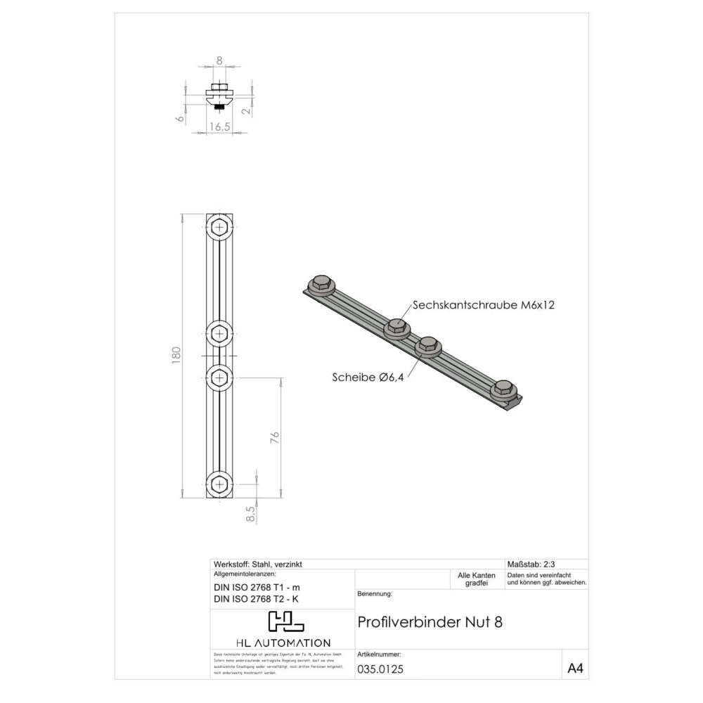 Profilverbinder Nut 8 – Bild 2