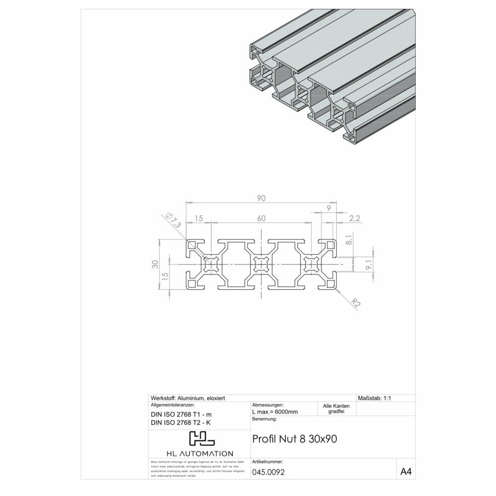 Profil Nut 8 30x90 – Bild 2