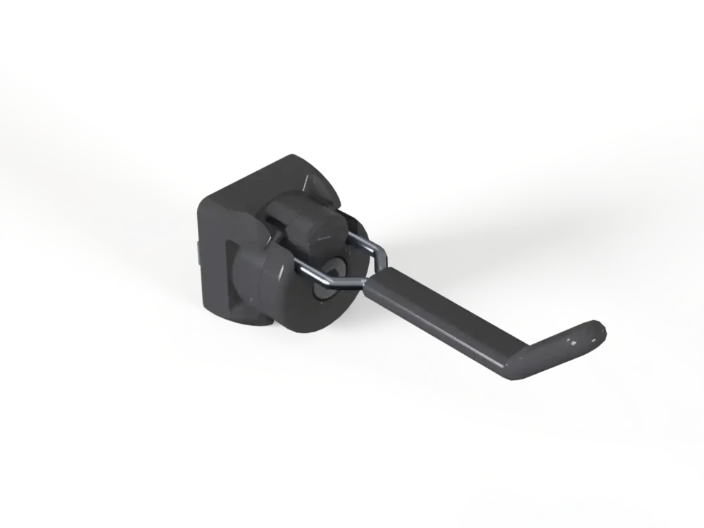 Werkzeughaken FX 66/27 - 13, gummiert für Profile 40 / 45, Nut 8 / 10 (schwarz)