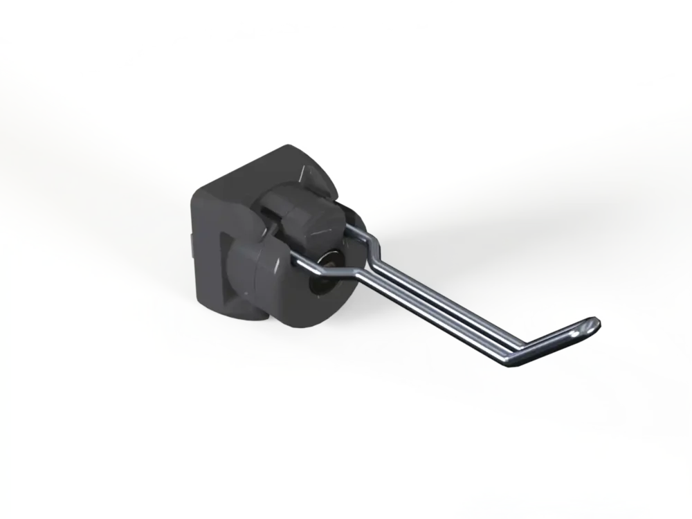 Werkzeughaken FX 66/27 - 13 für Profile 40 / 45 Nut 8 / 10 (schwarz)